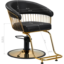 Fotoliu de coafor Gabbiano Lille 147324 (Black/Gold) Thumb