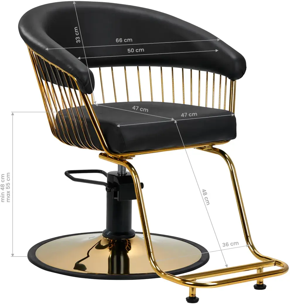 Fotoliu de coafor Gabbiano Lille 147324 (Black/Gold)