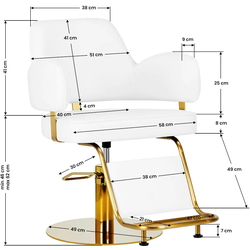 Fotoliu de coafor Gabbiano Linz NQ 148061 (White/Gold) Thumb