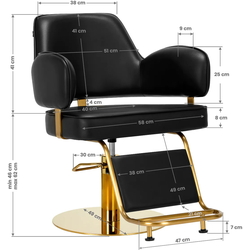 Fotoliu de coafor Gabbiano Linz NQ 148063 (Black/Gold) Thumb