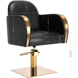 Fotoliu de coafor Gabbiano Malaga (Black/Gold) Thumb