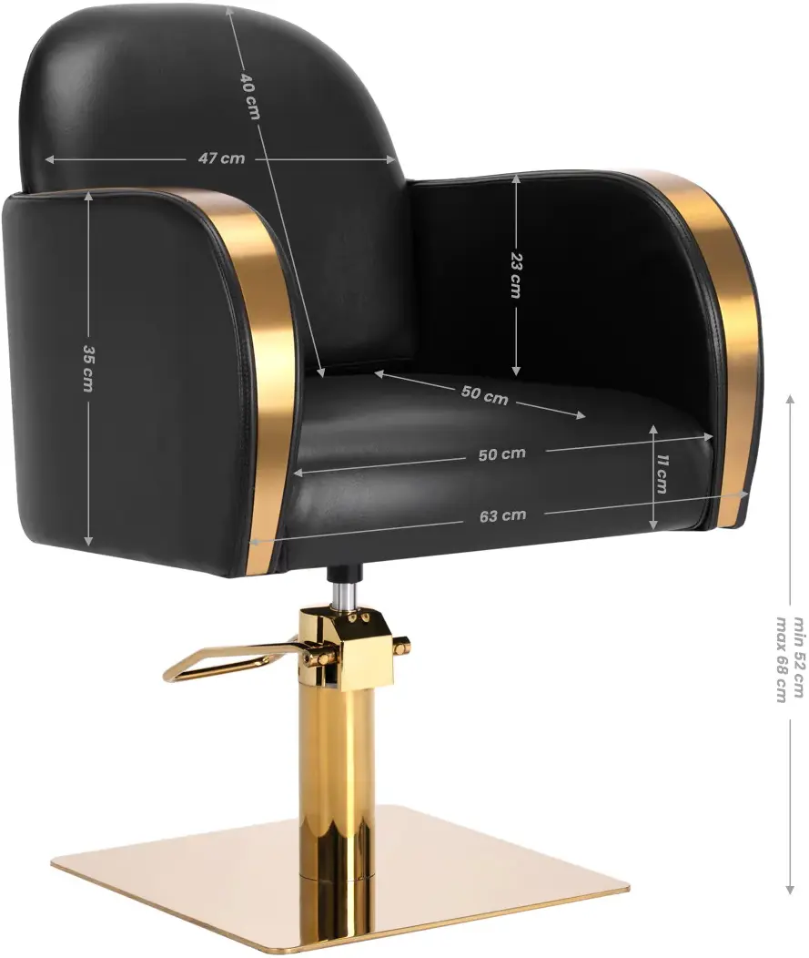 Fotoliu de coafor Gabbiano Malaga (Black/Gold)