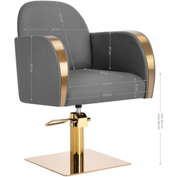 Fotoliu de coafor Gabbiano Malaga (Grey/Gold) Thumb