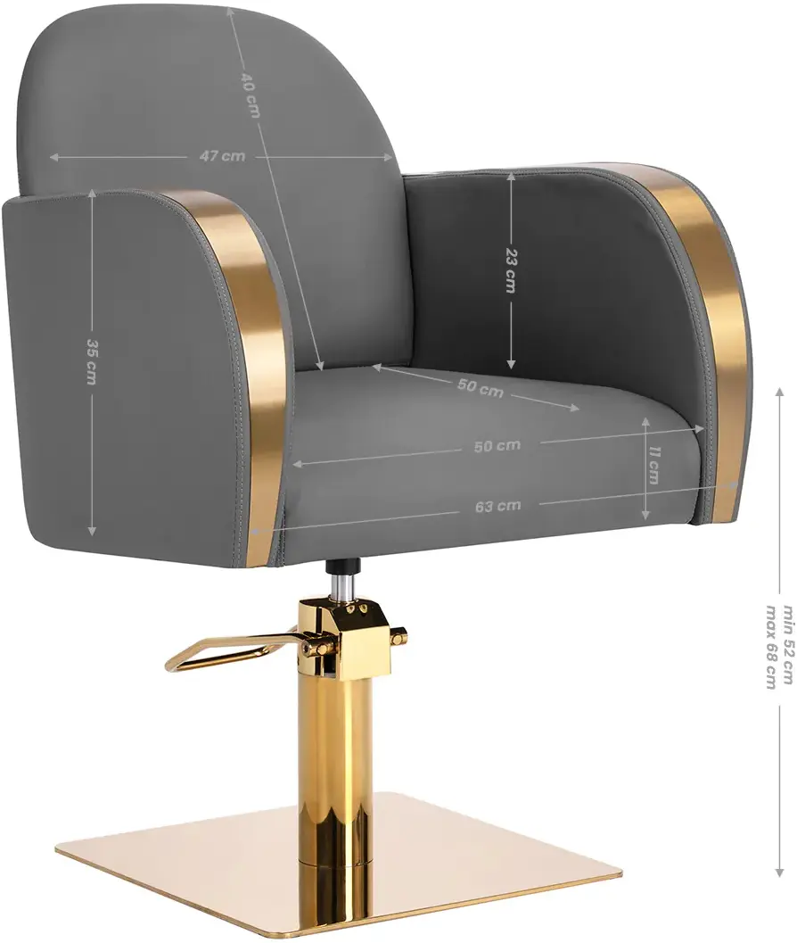 Fotoliu de coafor Gabbiano Malaga (Grey/Gold)