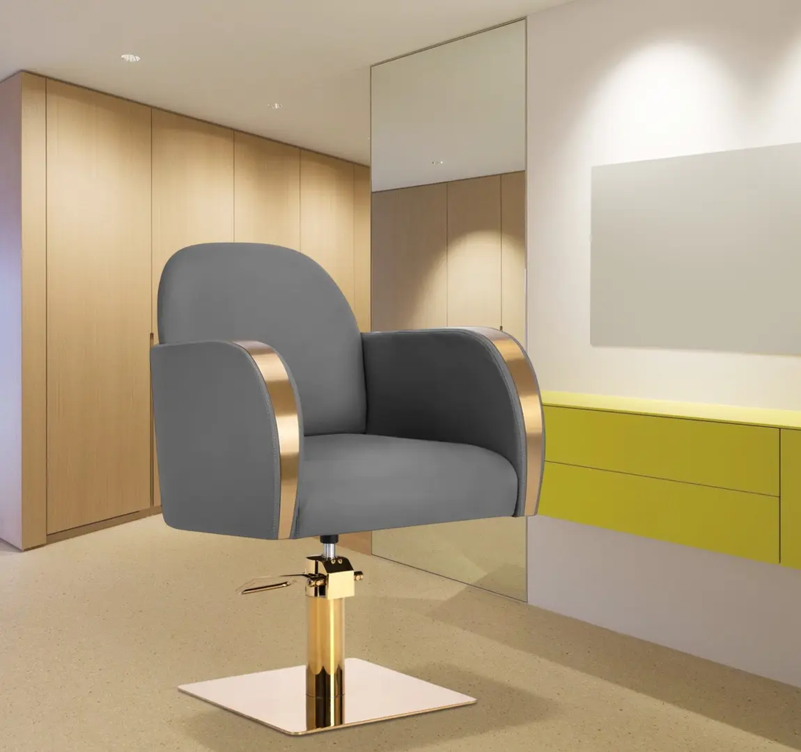 Fotoliu de coafor Gabbiano Malaga (Grey/Gold)