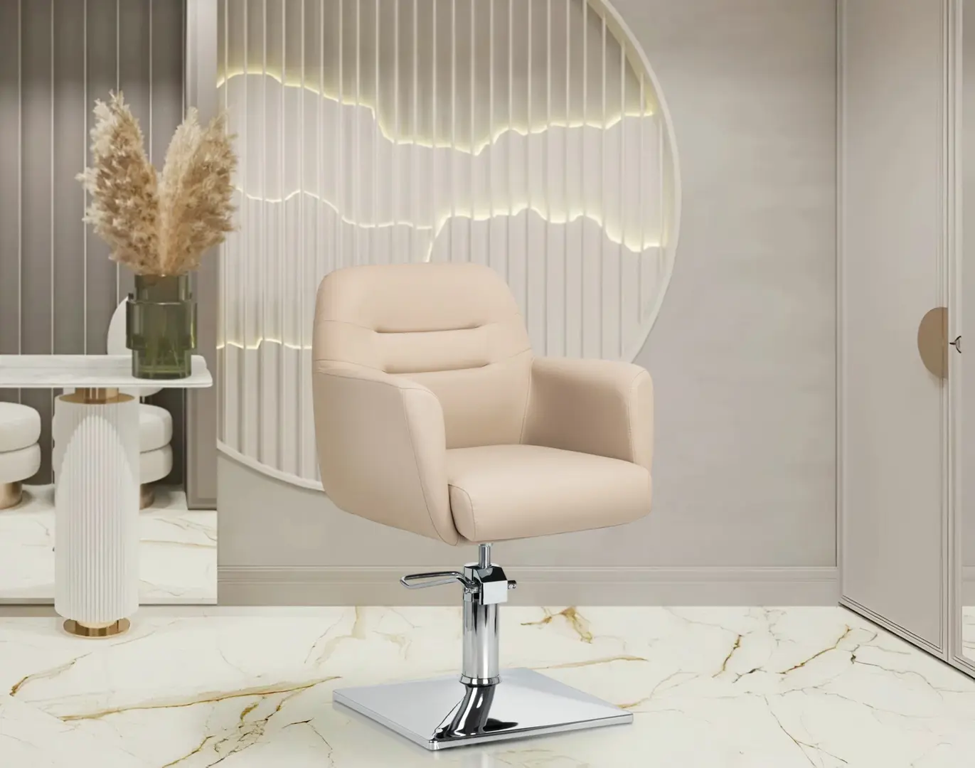 Fotoliu de coafor Gabbiano Monaco 149606 (Beige/Silver)