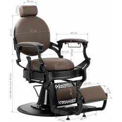 Fotoliu de coafor Gabbiano Niccolo 153415 (Brown/Black) Thumb