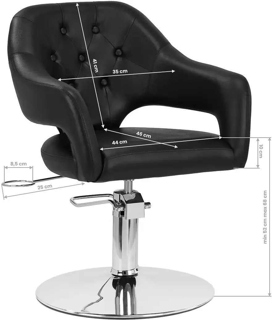 Fotoliu de coafor Gabbiano Parma 147281 (Black/Silver)