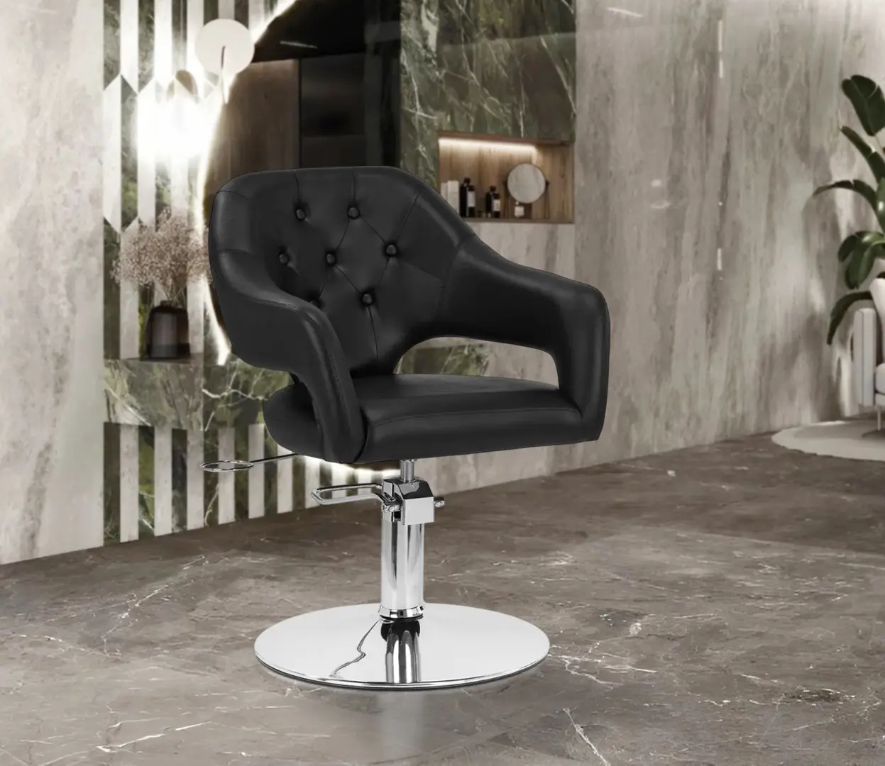 Fotoliu de coafor Gabbiano Parma 147281 (Black/Silver)