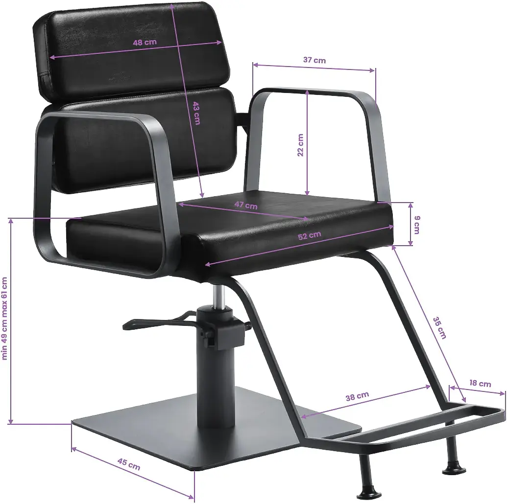 Fotoliu de coafor Gabbiano Porto 154139 (Black/Grey)