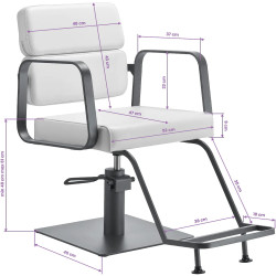 Fotoliu de coafor Gabbiano Porto 154140 (White/Grey) Thumb