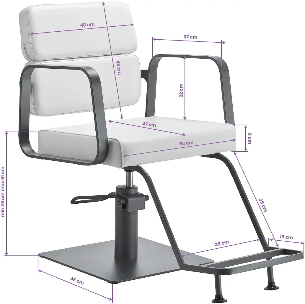 Fotoliu de coafor Gabbiano Porto 154140 (White/Grey)
