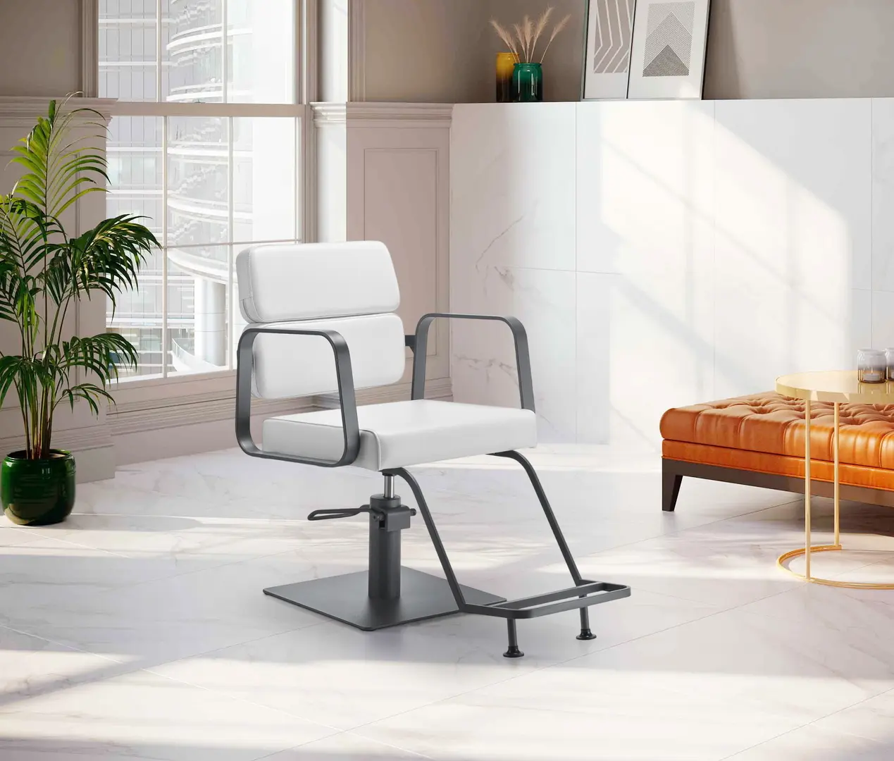 Fotoliu de coafor Gabbiano Porto 154140 (White/Grey)