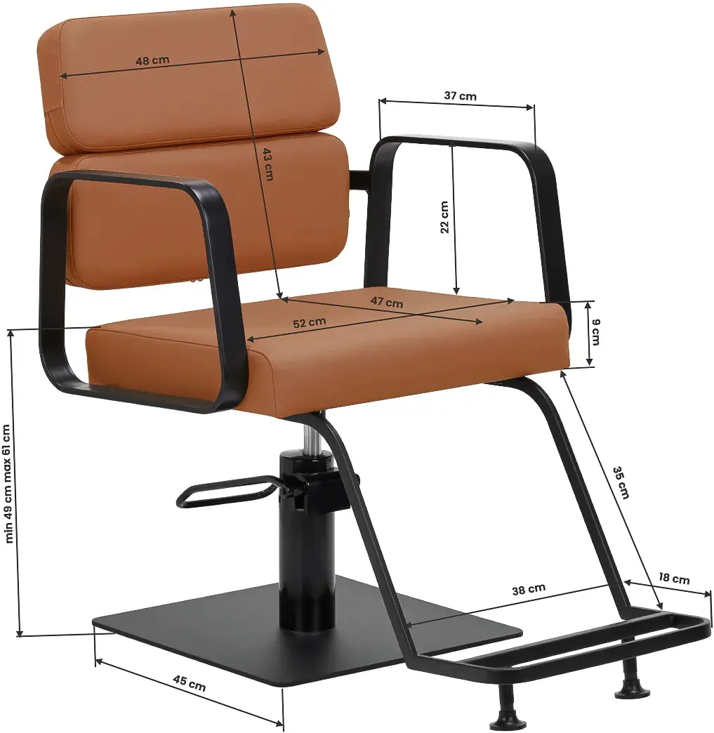 Fotoliu de coafor Gabbiano Porto 154171 (Dark Orange/Black)