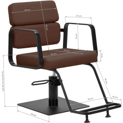 Fotoliu de coafor Gabbiano Porto 154172 (Chocolate/Black) Thumb