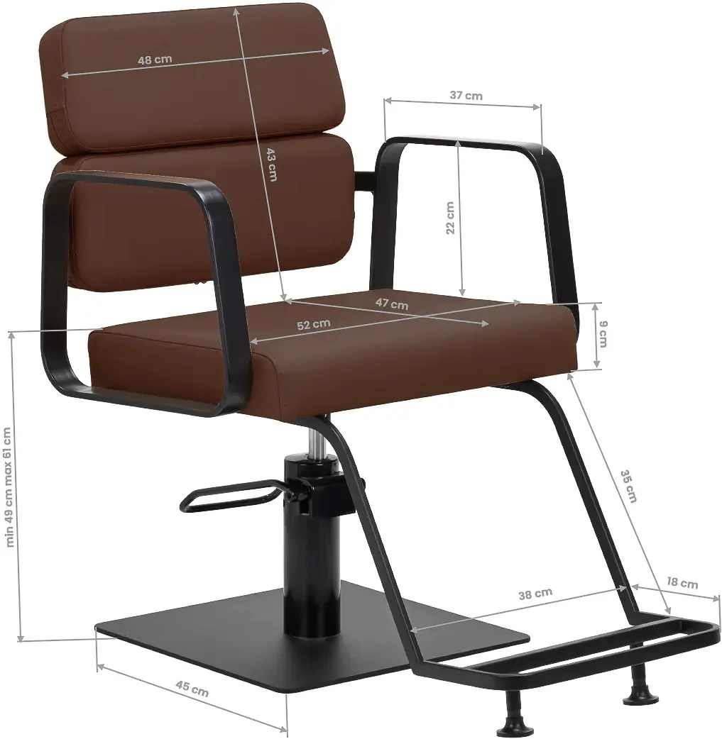 Fotoliu de coafor Gabbiano Porto 154172 (Chocolate/Black)