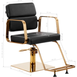 Fotoliu de coafor Gabbiano Porto-GM 148037 (Black/Gold) Thumb