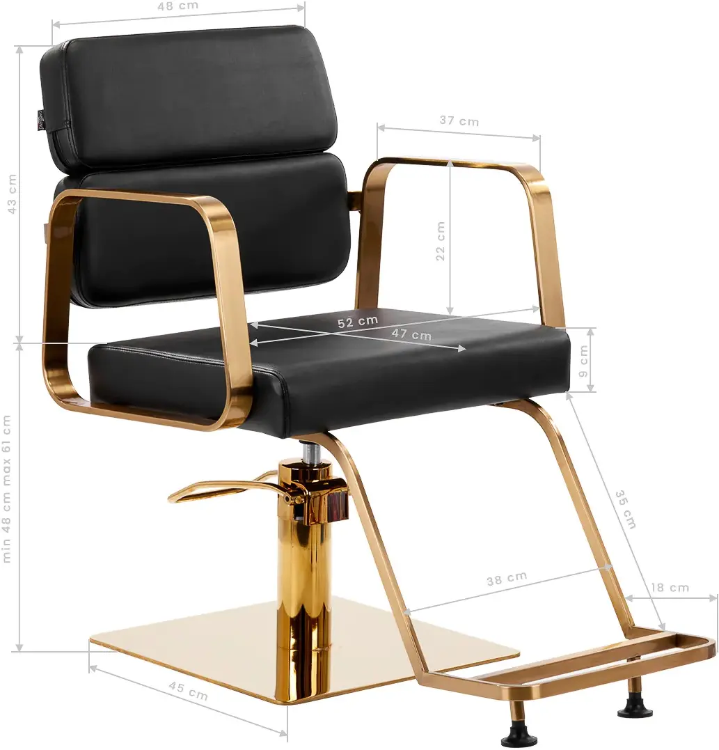 Fotoliu de coafor Gabbiano Porto-GM 148037 (Black/Gold)