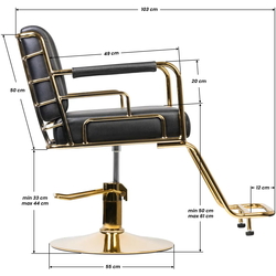 Кресло парикмахерское Gabbiano Prato 137106 (Black/Gold) Thumb