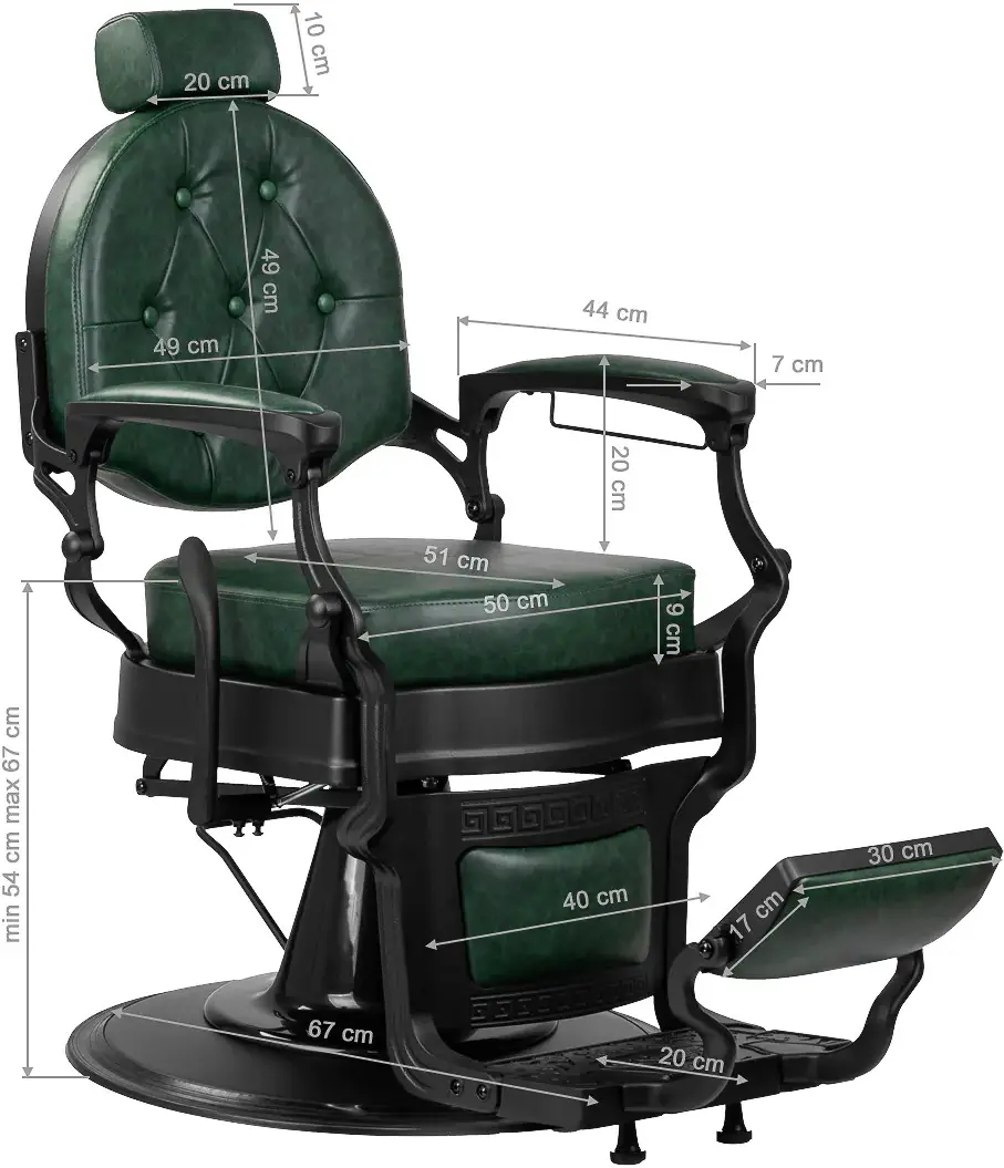 Fotoliu de coafor Gabbiano President 153445 (Green/Black)