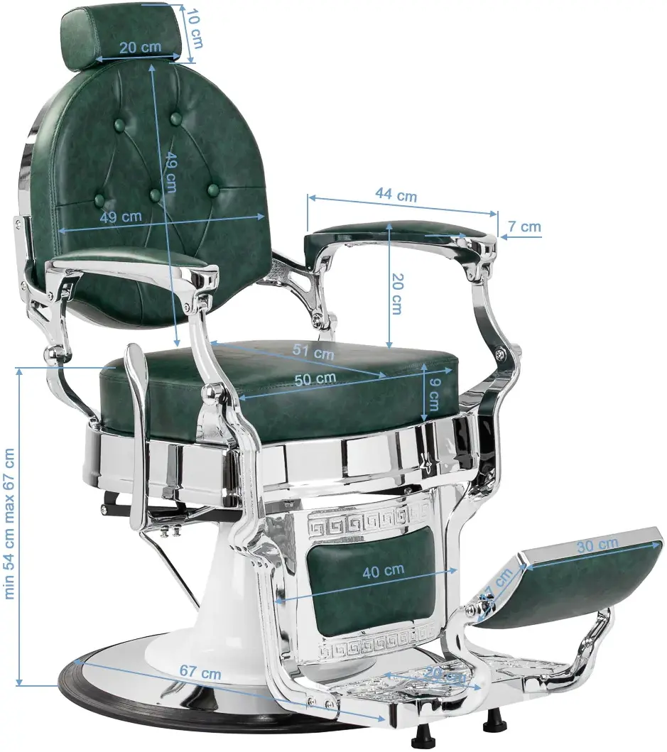 Fotoliu de coafor Gabbiano President 153446 (Green/Chrome)