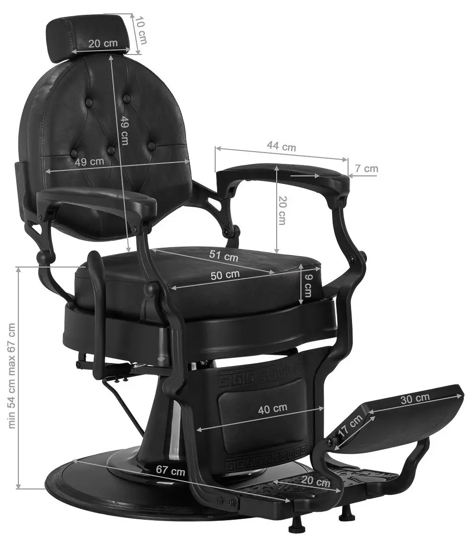 Fotoliu de coafor Gabbiano President (Black)