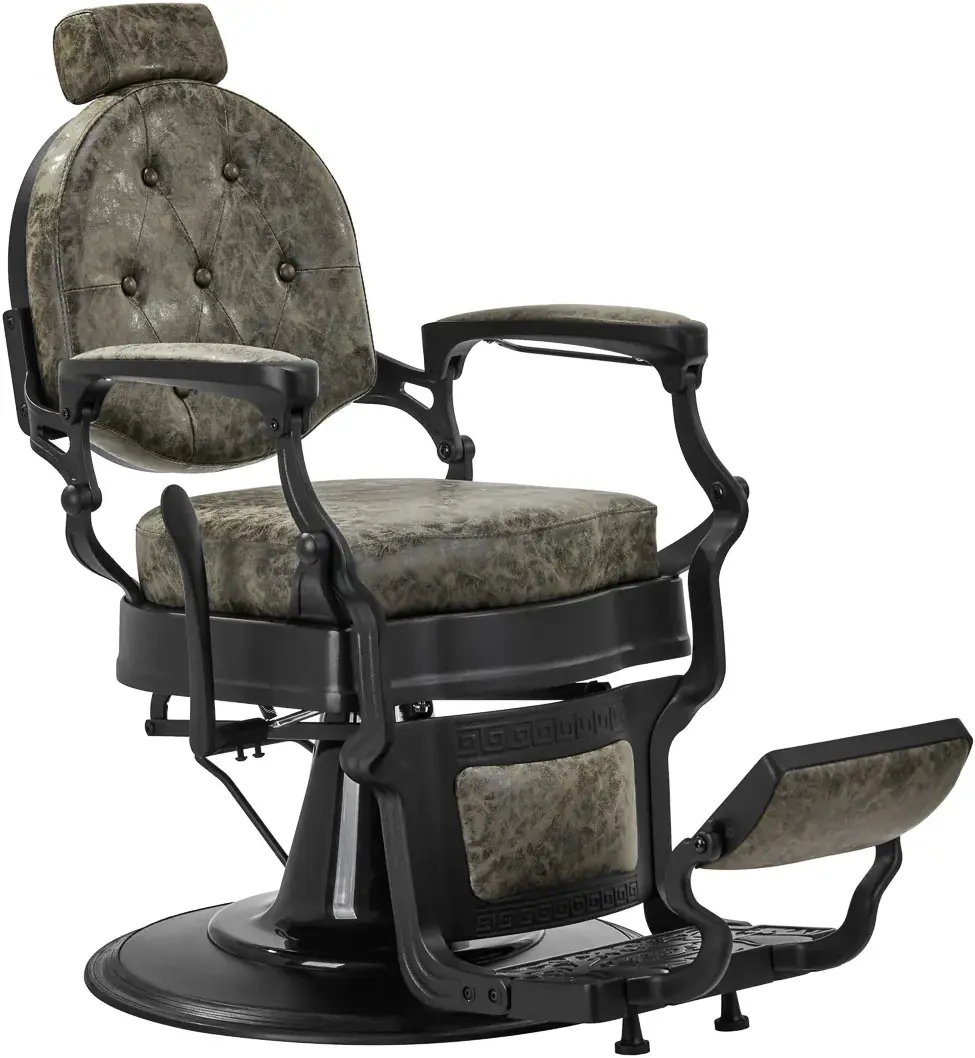 Fotoliu de coafor Gabbiano President Old Leather (Green)