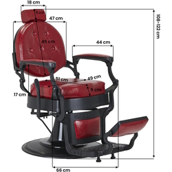 Fotoliu de coafor Gabbiano President (Red) Thumb