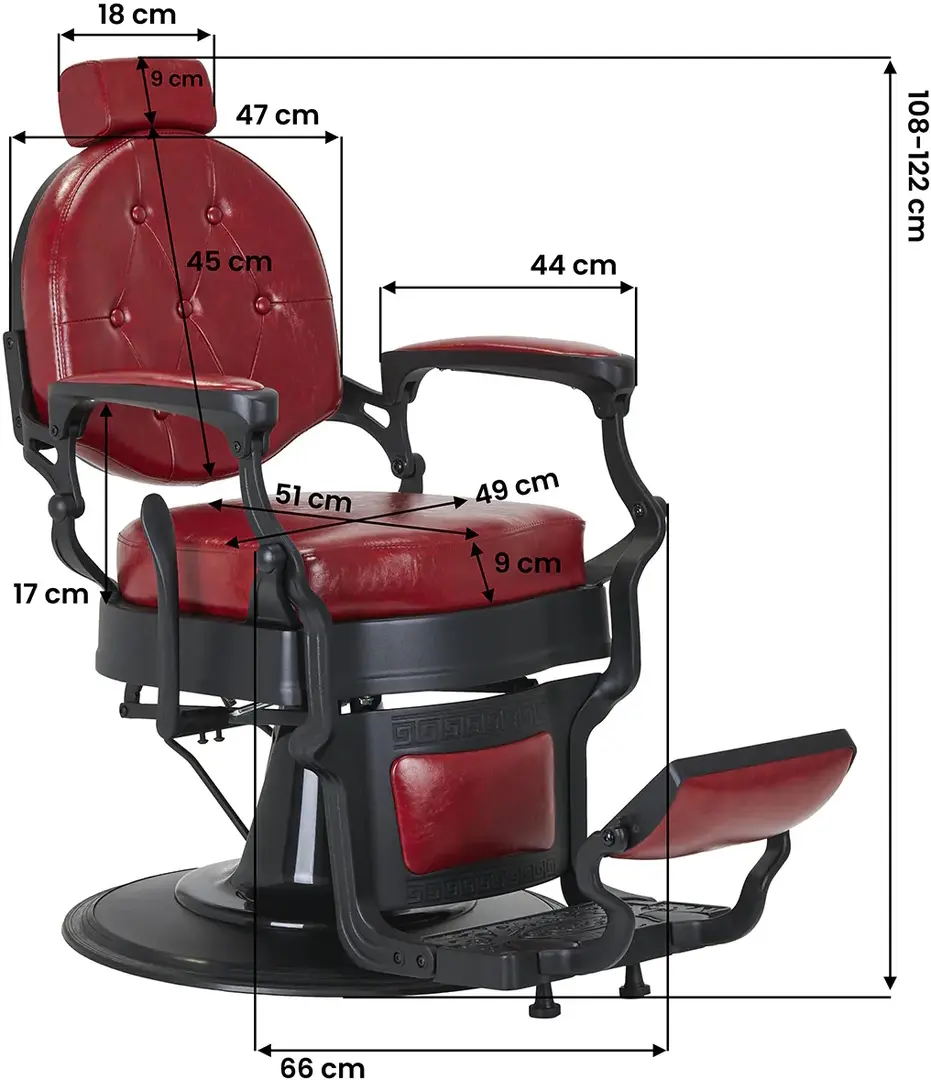 Fotoliu de coafor Gabbiano President (Red)