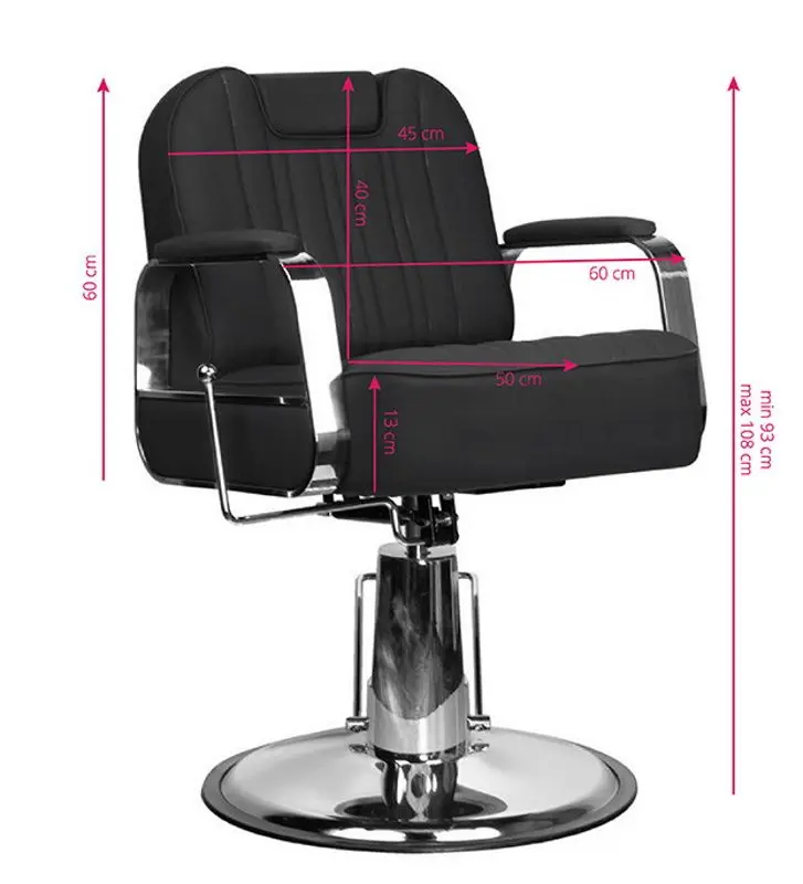 Fotoliu de coafor Gabbiano Rufo (Black)