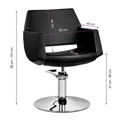 Fotoliu de coafor Gabbiano Santiago 138338 (Black/Silver) Thumb