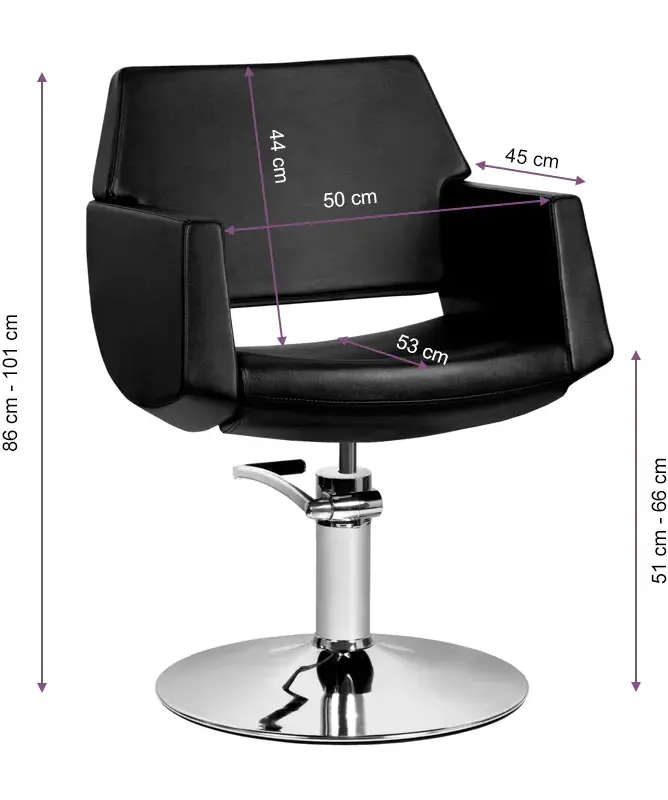 Fotoliu de coafor Gabbiano Santiago 138338 (Black/Silver)