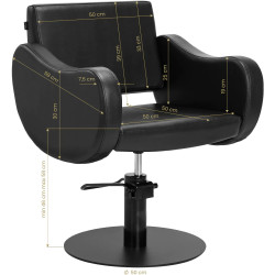 Fotoliu de coafor Gabbiano Sewilla 154165 (Black) Thumb