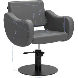 Fotoliu de coafor Gabbiano Sewilla 154166 (Grey/Black) Thumb