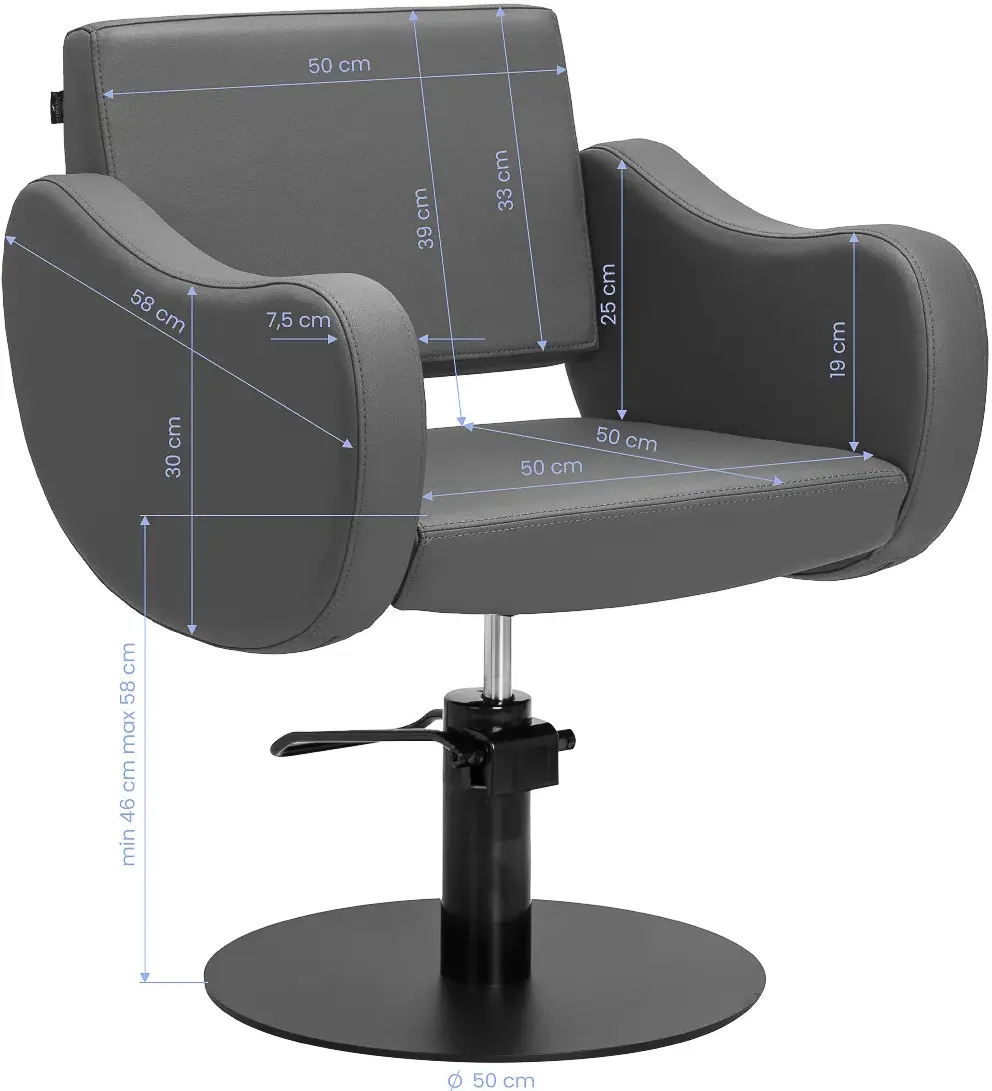 Fotoliu de coafor Gabbiano Sewilla 154166 (Grey/Black)
