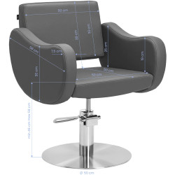 Fotoliu de coafor Gabbiano Sewilla 154167 (Grey/Silver) Thumb