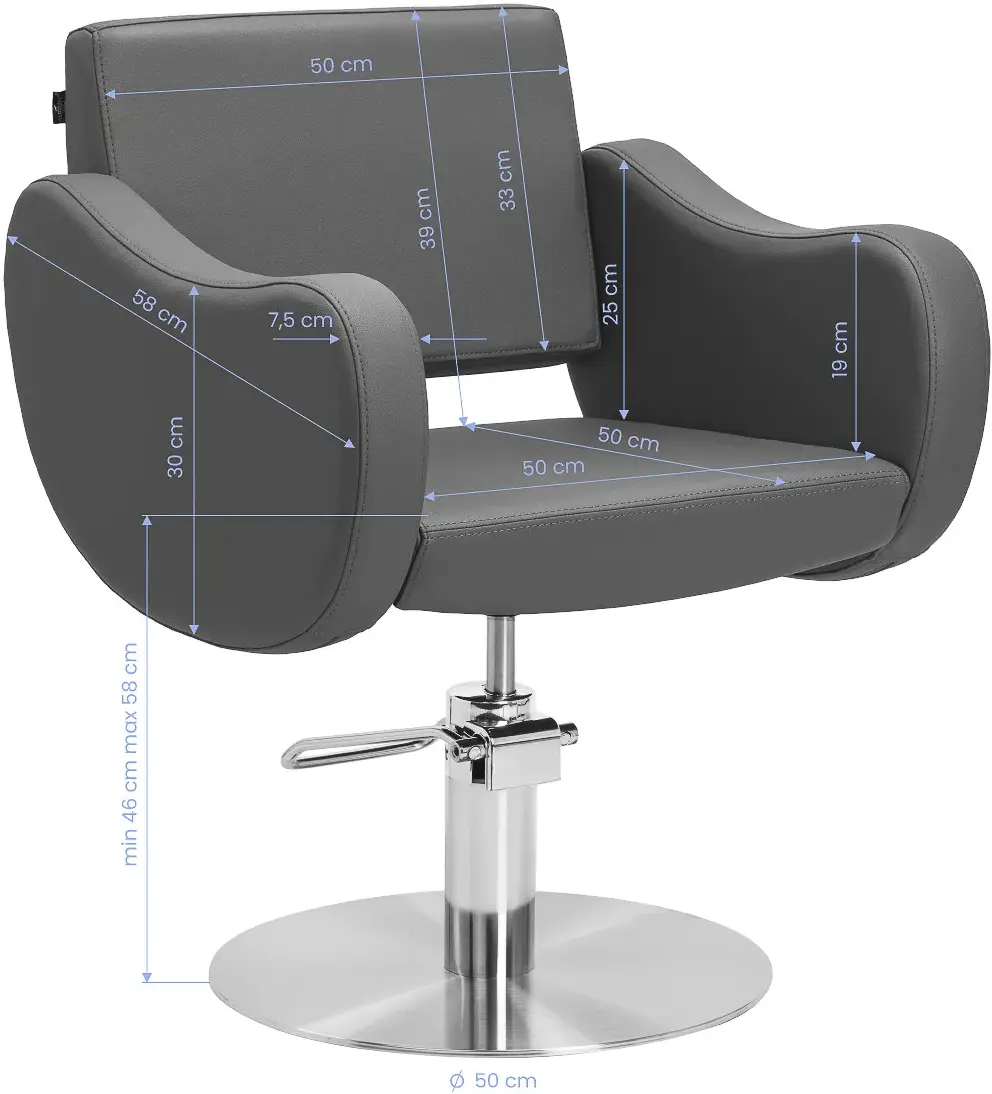 Fotoliu de coafor Gabbiano Sewilla 154167 (Grey/Silver)