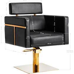 Fotoliu de coafor Gabbiano Toledo 146708 (Black/Gold) Thumb