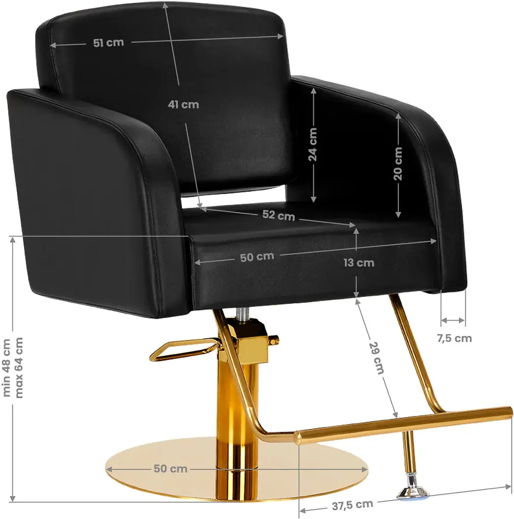 Fotoliu de coafor Gabbiano Turyn 148034 (Black/Gold)
