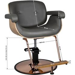 Fotoliu de coafor Gabbiano Venice 133143 (Grey/Wood) Thumb