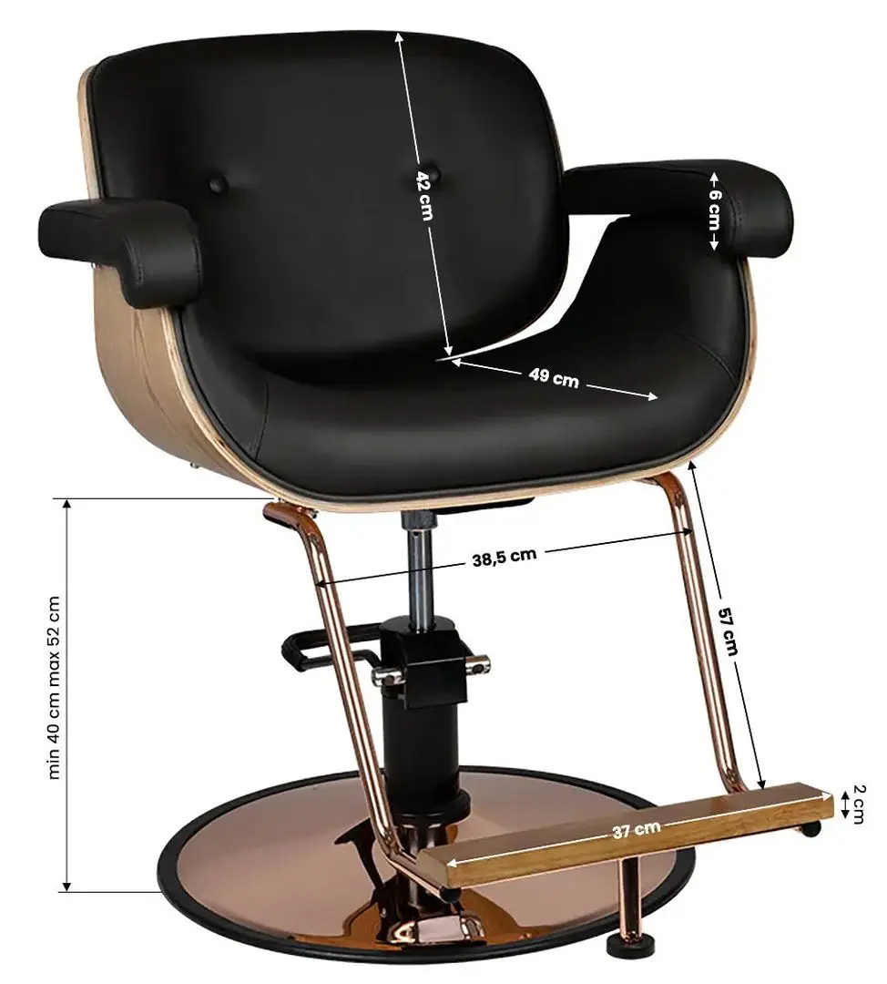 Fotoliu de coafor Gabbiano Venice (Black/Gold)