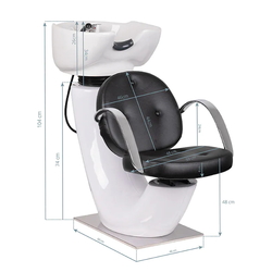 Scafa pentru frizerie Gabbiano Asti 137104 (White/Black) Thumb