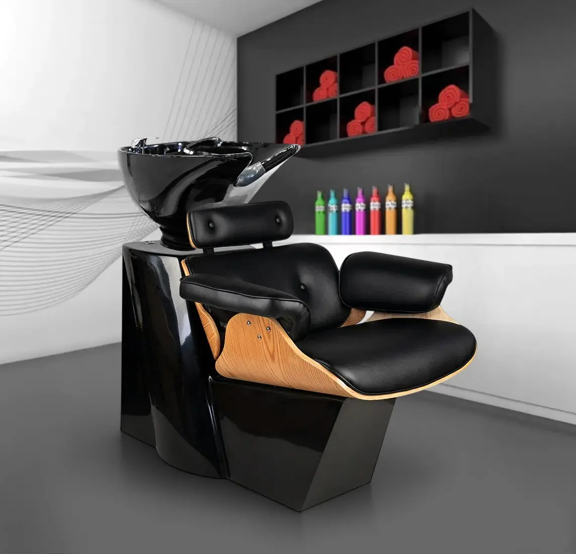 Scafa pentru frizerie Gabbiano Florence 130397 (Black/Wood)