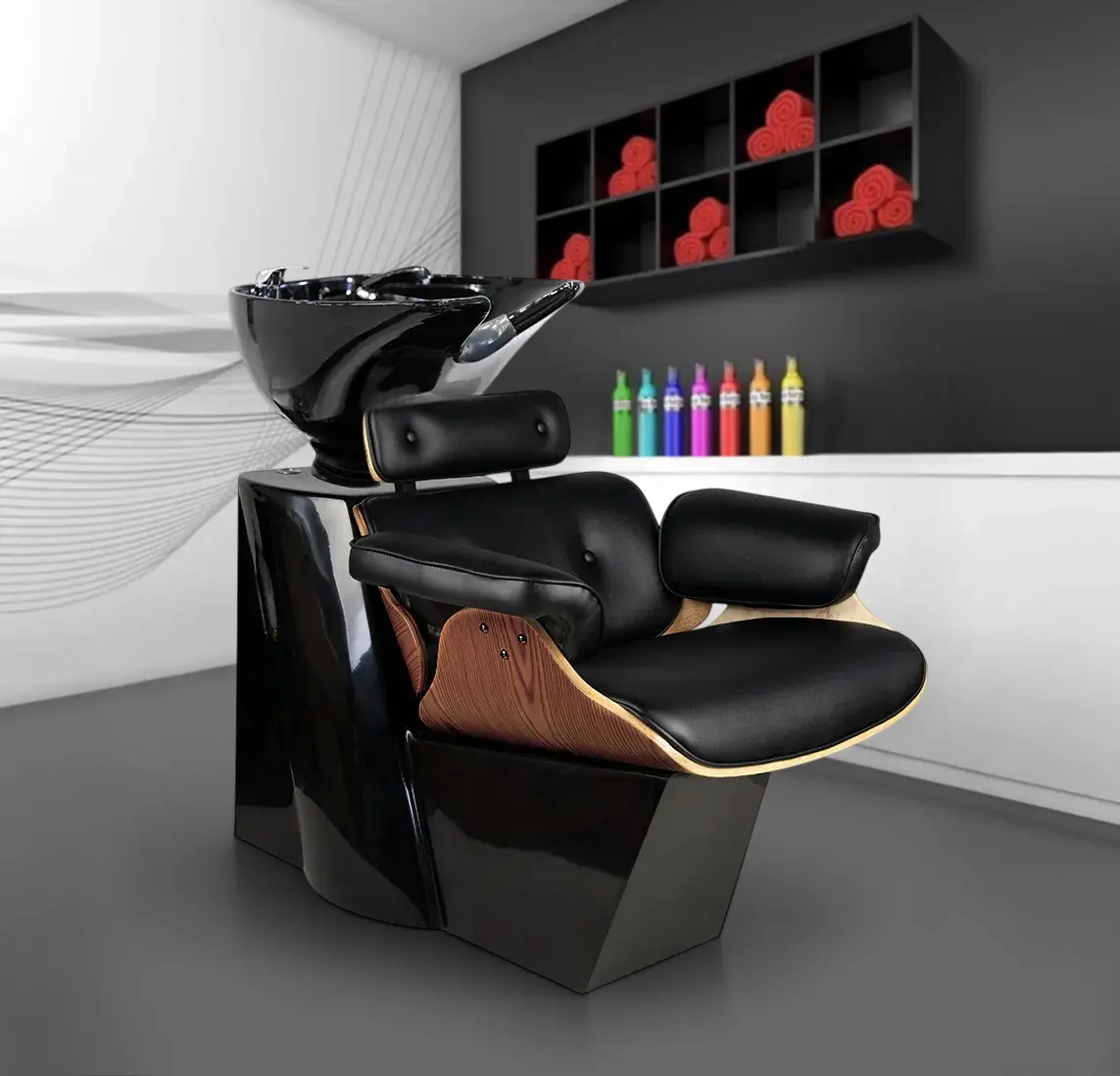 Scafa pentru frizerie Gabbiano Florence 133534 (Black/Walnut)