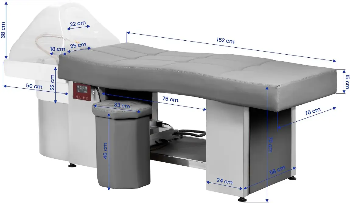 Scafa pentru frizerie Gabbiano Head Spa 017 154341 (Grey/White)