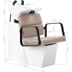 Scafa pentru frizerie Gabbiano Porto-BM (Beige/White) Thumb