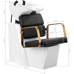 Scafa pentru frizerie Gabbiano Porto-GM (Black/White/Gold) Thumb