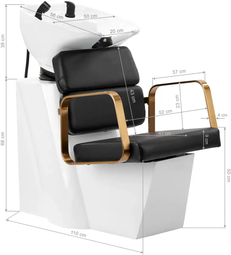 Scafa pentru frizerie Gabbiano Porto-GM (Black/White/Gold)