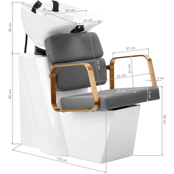 Scafa pentru frizerie Gabbiano Porto-GM (Grey/White/Gold) Thumb