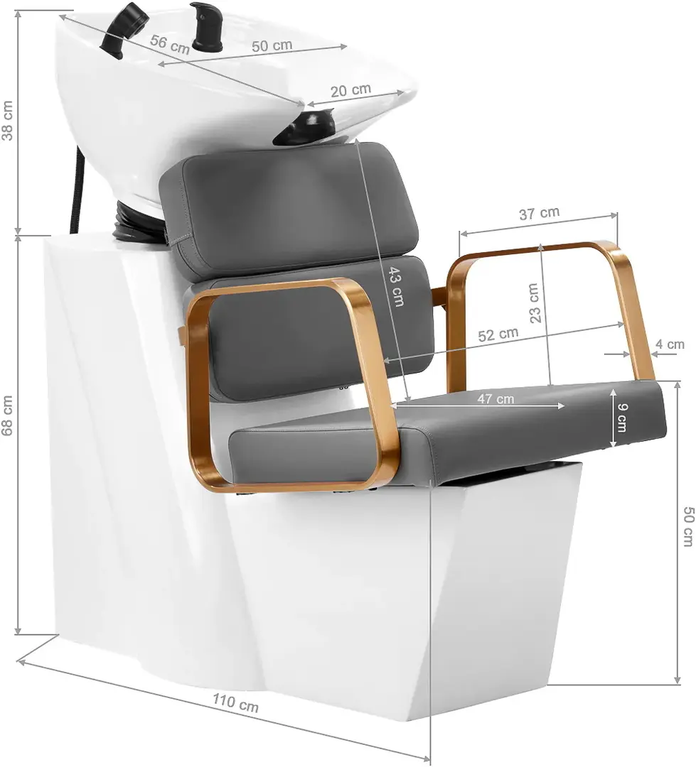 Scafa pentru frizerie Gabbiano Porto-GM (Grey/White/Gold)